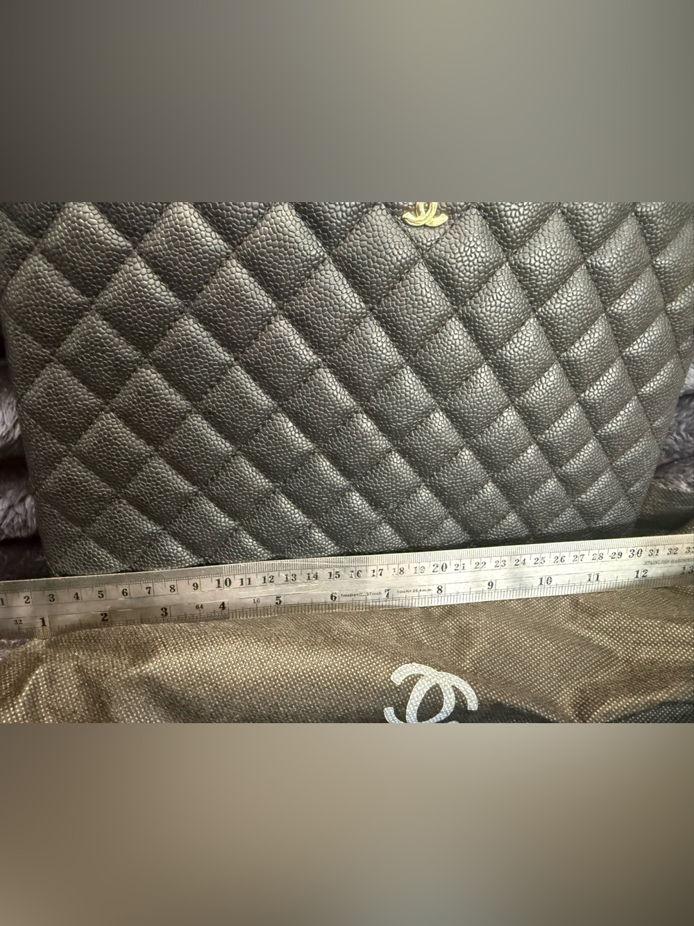 New Luxury Style Quilted Black Leather Large Clutch With Gold Charms - Picture 2 of 10